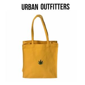 Urban outfitters weed tote small mustard